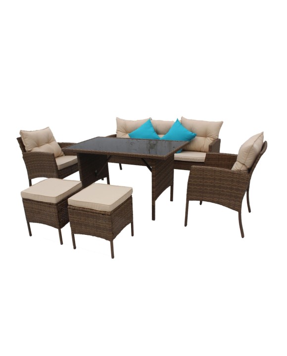 Комплект плетеной мебели Rotang-9008-brown