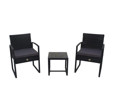Диванный комплект плетеной мебели Rotang-9017 black