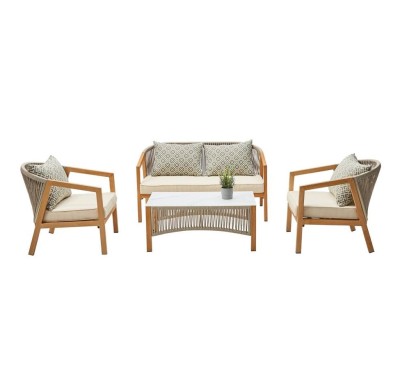 Диванный комплект мебели из ротанга Rotang-9025 beige