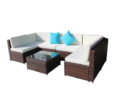 Диванный комплект плетеной мебели Rotang-9029-brown