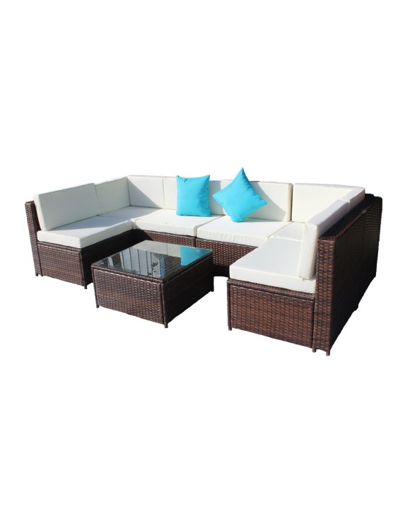 Диванный комплект плетеной мебели Rotang-9029-brown