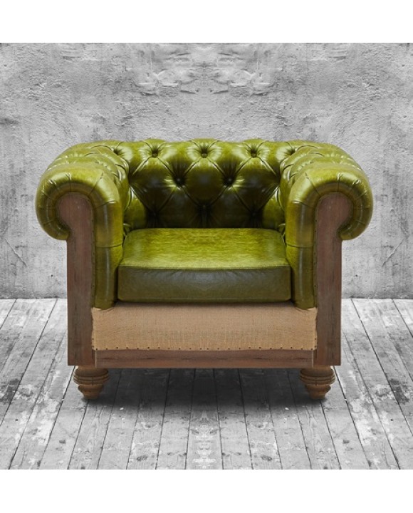 Кресло кожаное Chester-08 Green