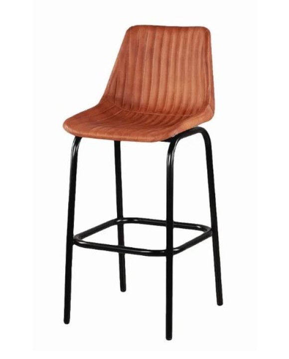 Барный кожаный стул 01848 оранжевый