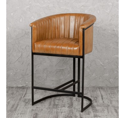 Барный кожаный винтажный стул Loft-02077
