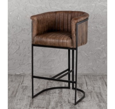 Барный кожаный винтажный стул Loft-02080