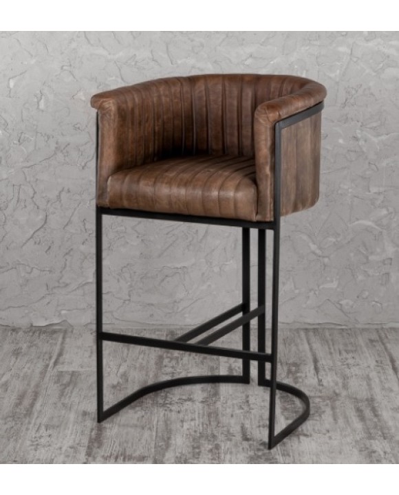 Барный кожаный винтажный стул Loft-02080