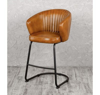 Барный кожаный винтажный стул 02436