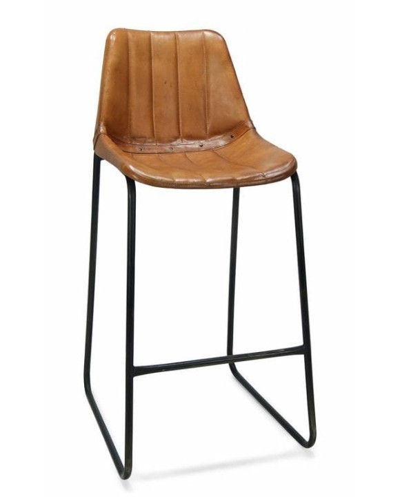 Барный кожаный стул Mews кремовый