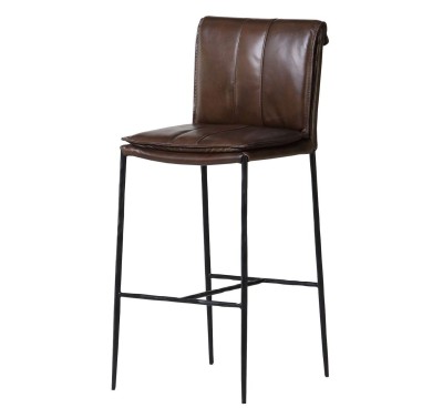 Барный кожаный стул RS486 brown