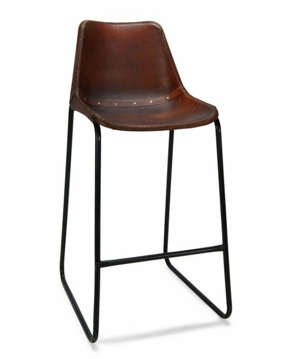Барный стул из кожи Mews кофейный