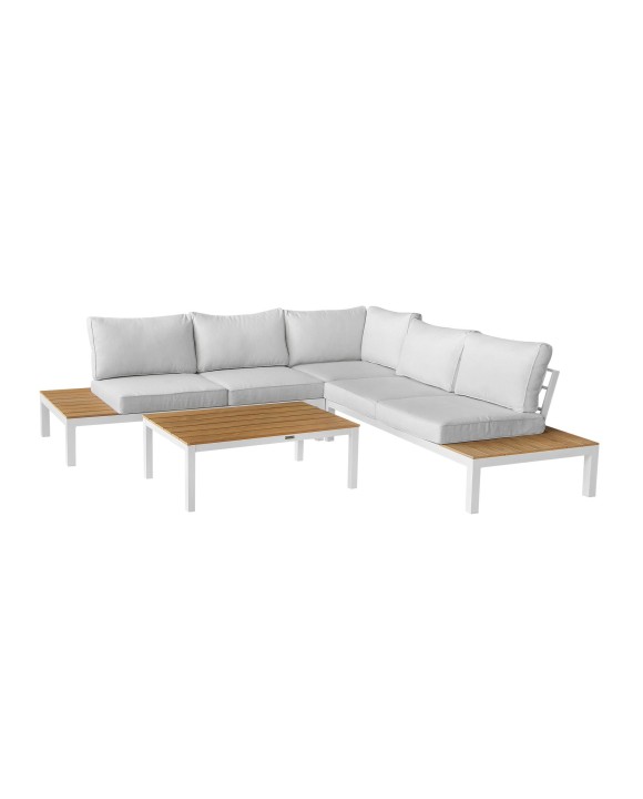 Диванный комплект мебели из ротанга - Rotang-154-White