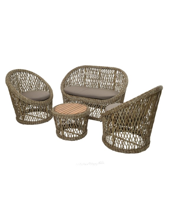 Диванный комплект плетеной мебели Rotang-1814 brown