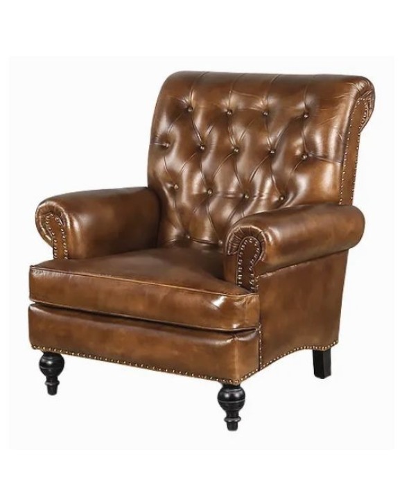 Кресло кожаное 01657 brown