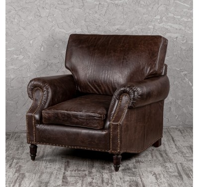Кресло кожаное 01702 Brown
