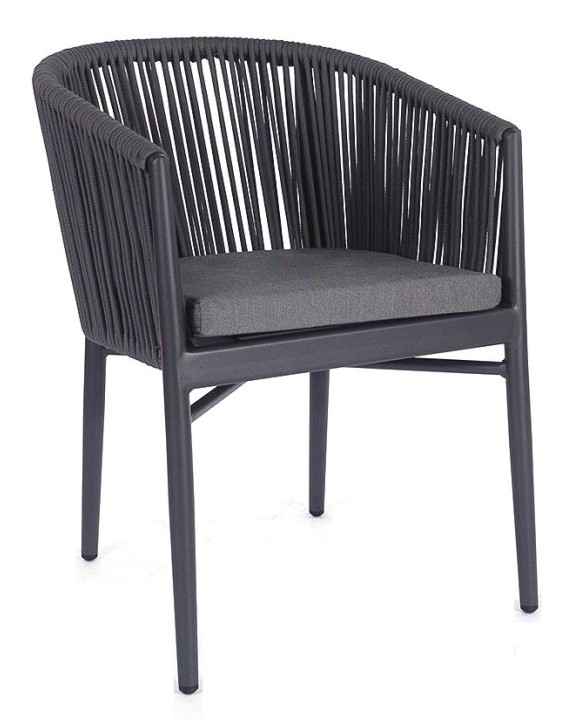 Кресло Марсель плетеное темно-серое