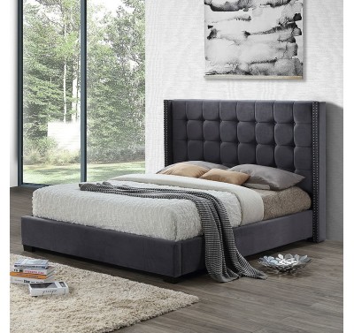 Мягкая кровать 2868 grey 160 см