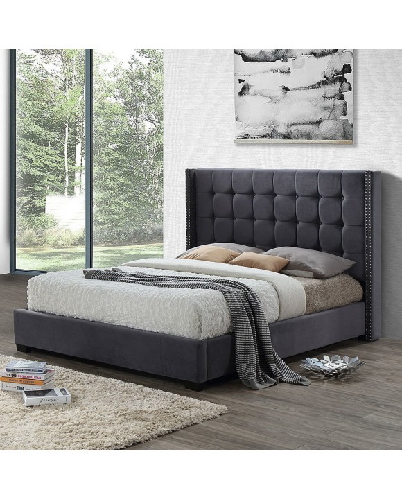 Мягкая кровать 2868 grey 160 см