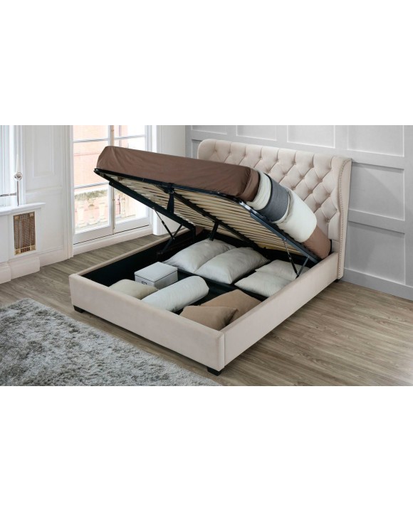 Мягкая кровать 2971 beige 180 см