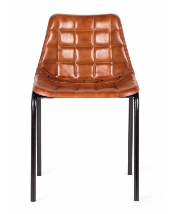 Мягкий кожаный стул Mews brown