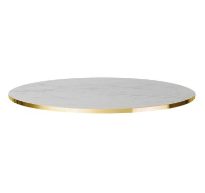 Столешница керамическая Ceramic Marble d80 с золотой кромкой 